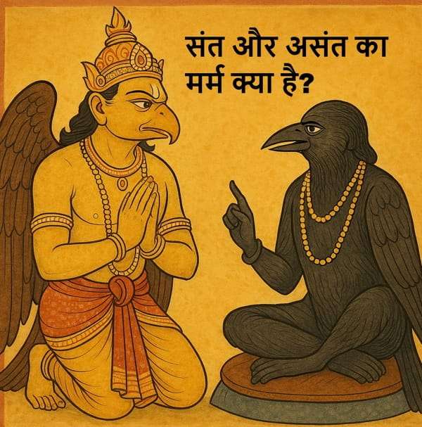 Ramcharitmanas - काकभुसुंडि जी पूछते है गरुड़ जी से कि संत और असंत का मर्म (भेद) आप जानते हैं, उनके सहज स्वभाव का वर्णन कीजिए?