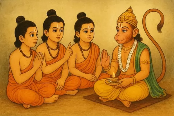 सनकादि ऋषियों ने हनुमान जी से पूछा - आप श्रीराम मन्त्रों के पुरश्चरण का विधान बताइये। हनुमान् जी ने बताया - नित्य त्रिकाल स्नान करे। दूध फल मूल आदि भोजन करो।